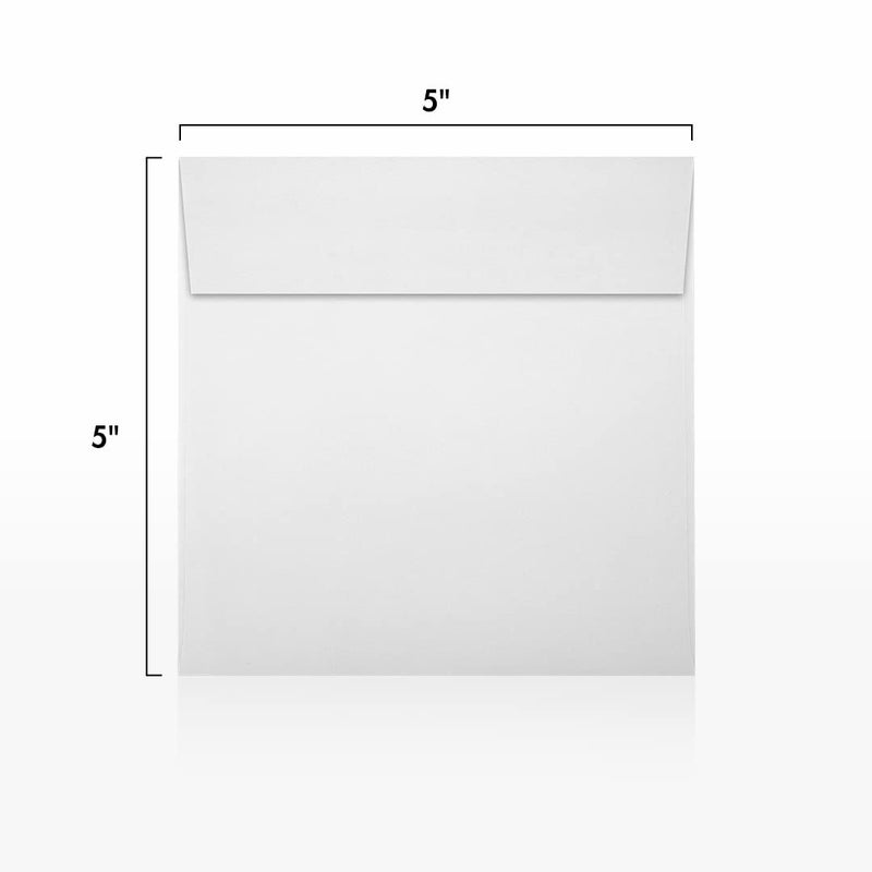 LUXPaper Square Invitation Envelopes | Peel & Press | 5" x 5" | Bright White | 70lb. Text | 50 Qty - Image 3